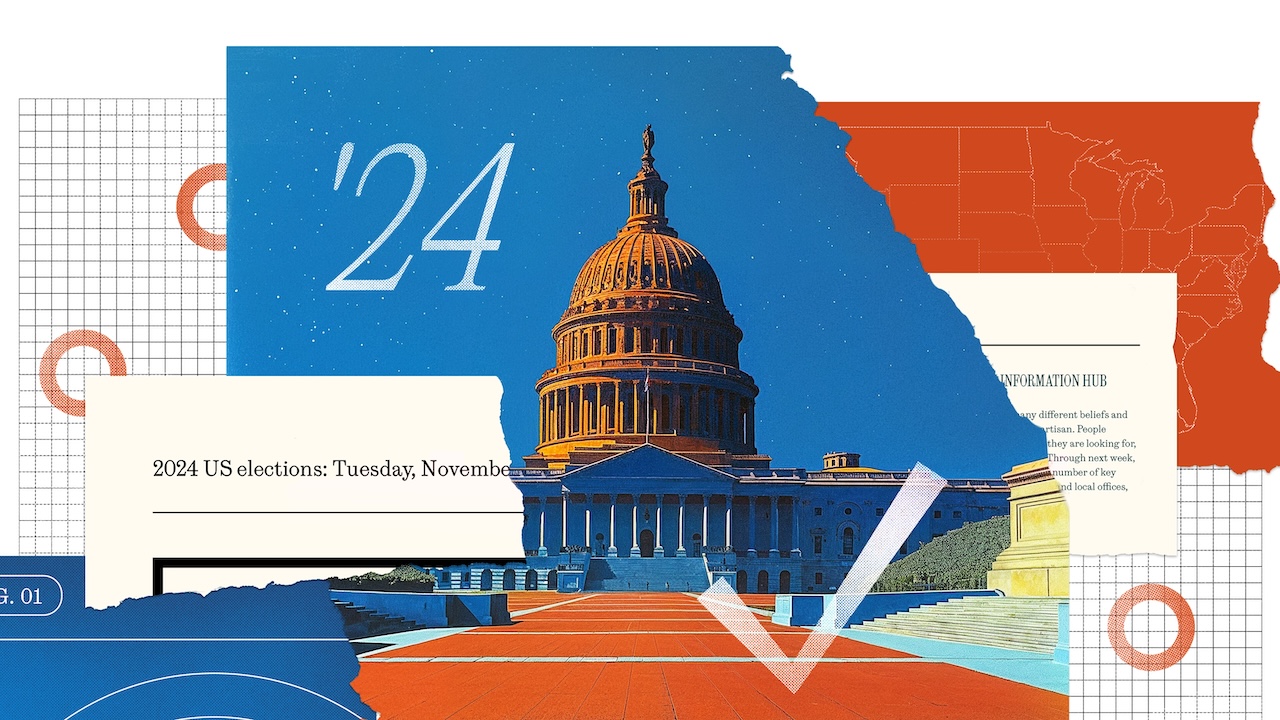 Illustration that represents Perplexity Hub for US Elections
