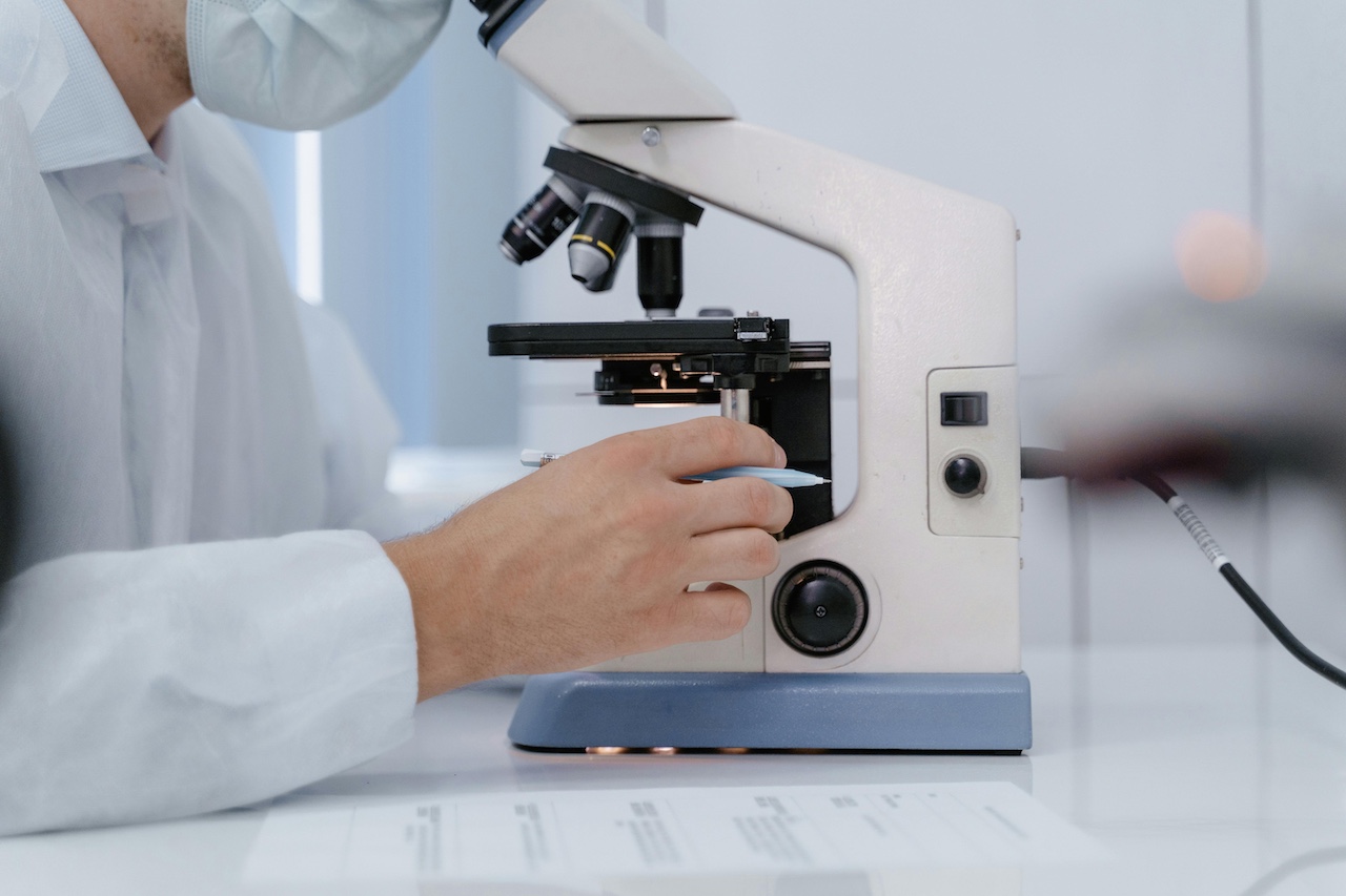 Photo of a research in the laboratory