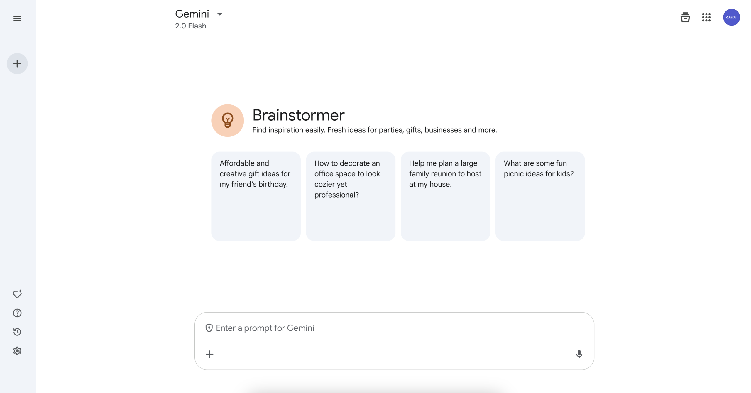 Screenshot of the Gemini AI one of the most famous alternatives to ChatGPT